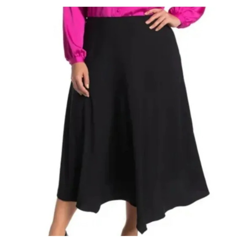 VINCE CAMUTO NWT Women's 22 Black Modern Asymmetrical Midi Skirt Career Office